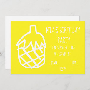 Invitación Chica fiesta lindo fiesta de cumpleaños de piña