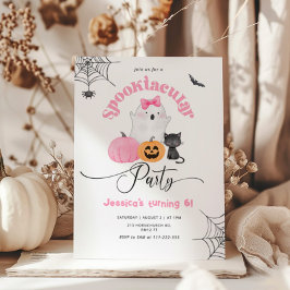 Invitación Chica fiesta traviesa cumpleaños Halloween