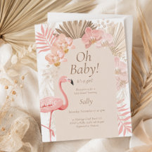 Chica flamenco rosa baby shower