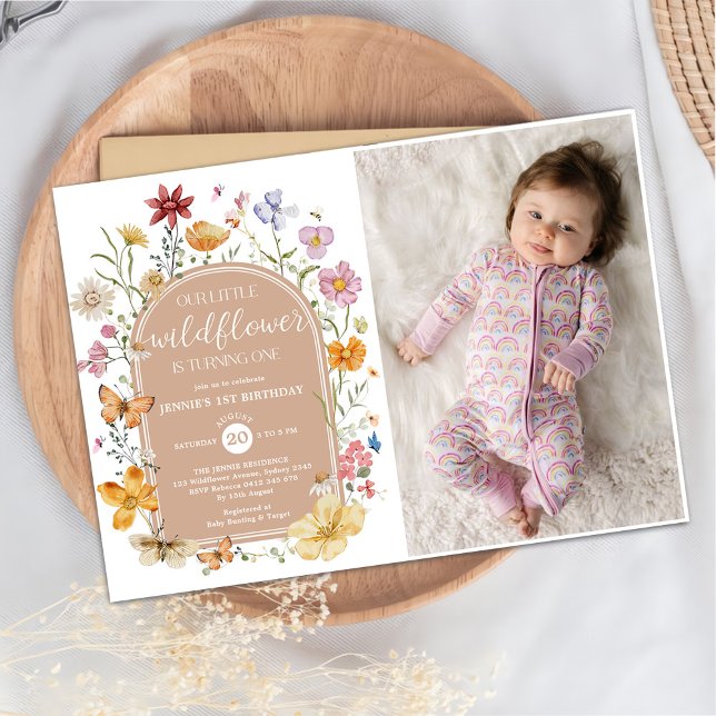 Invitación Chica Flor silvestre foto de Fiesta de cumpleaños  (Subido por el creador)