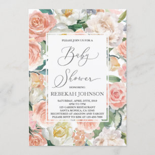 Invitación chica Floral Baby
