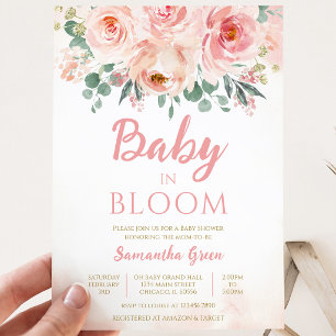 Invitación Chica Floral Bebé en Floración Baby Shower