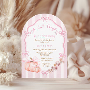 Invitación Chica Floral de calabaza de color de agua Baby Sho