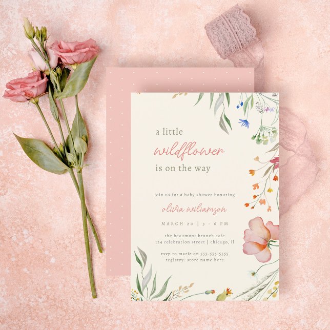 Invitación Chica floral de flores silvestres lindo Baby Showe (Subido por el creador)