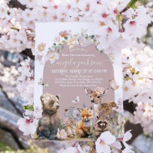 Chica floral de la acuarela animal de Woodland Bab