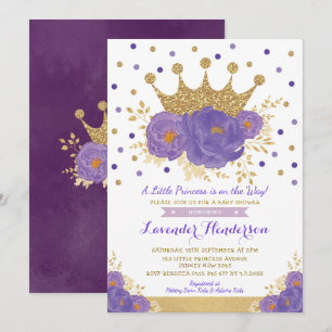 Invitación Chica floral de la princesa de la corona de oro vi