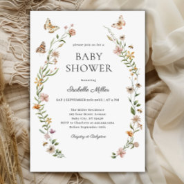 Invitación Chica floral de Little Wildflower Baby Shower