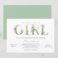 Chica floral de lujo Baby Shower por correo