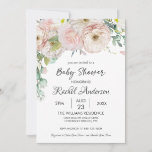 Invitación Chica Floral Greenery Soft Pastel Baby Shower