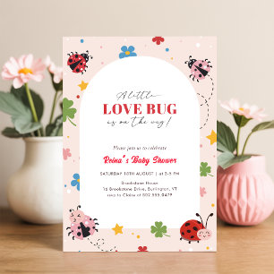 Invitación Chica Floral Pequeño Amor Fiesta de Bebé
