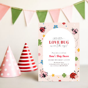 Invitación Chica Floral Pequeño Amor Fiesta de Bebé