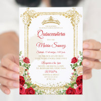 Chica floral rojo mexicano corona dulce 15 cumplea
