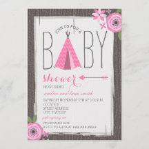 Chica Floral Rosa Tipi Baby Shower