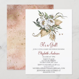 Invitación Chica floral Safari Sahara Savanna Baby Shower