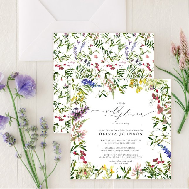 Invitación Chica Florecilla Pequeña Fiesta de Bebé con Tema F (Subido por el creador)