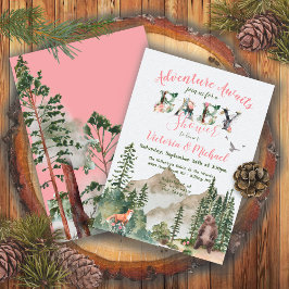 Invitación Chica forestal Adventure Woodland Baby Shower