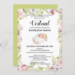 Invitación Chica Fox Elegant Floral Greeneration Virtual Show