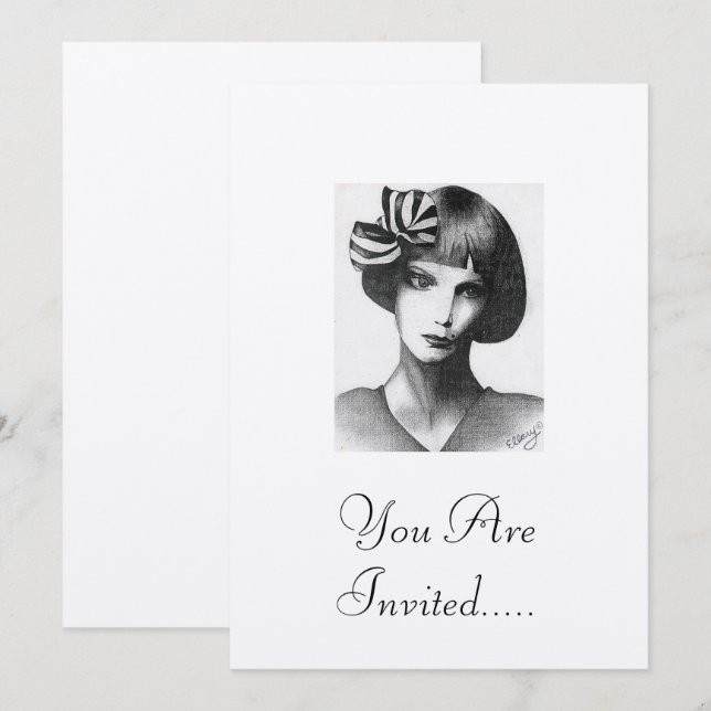 Invitación Chica francés (Anverso / Reverso)