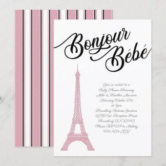 Invitación Chica francés París rosado Baby Shower Parisienne