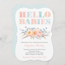 Chica Fraternal gemelos Baby Shower sin género