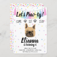 Chica Frenchie de Perro Cachorro de Pena de Cumple