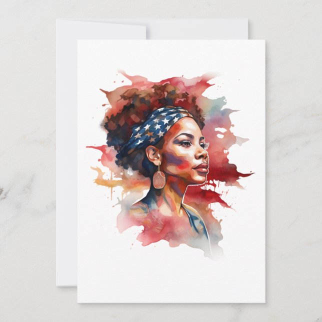 Invitación Chica fuerte historia negra en África (Anverso)