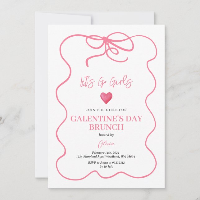 Invitación Chica Galentine Brunch (Anverso)