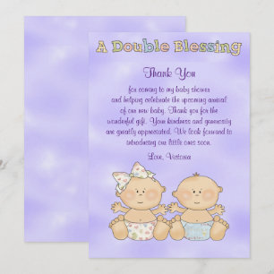 Invitación Chica gemelo Baby Shower