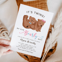 Chica gemelo Oso Baby Shower