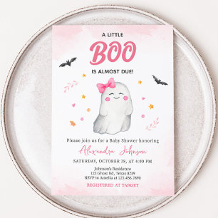 Invitación Chica Ghost Halloween Baby Shower