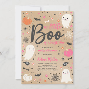 Invitación Chica Ghost Little Boo Se Debe A Halloween Baby Sh