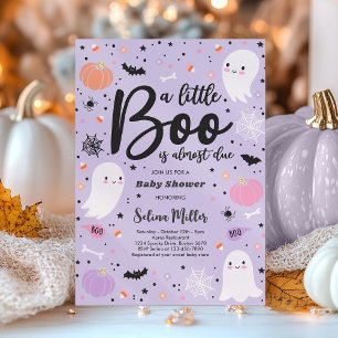 Invitación Chica Ghost Little Boo Se Debe A Halloween Baby Sh