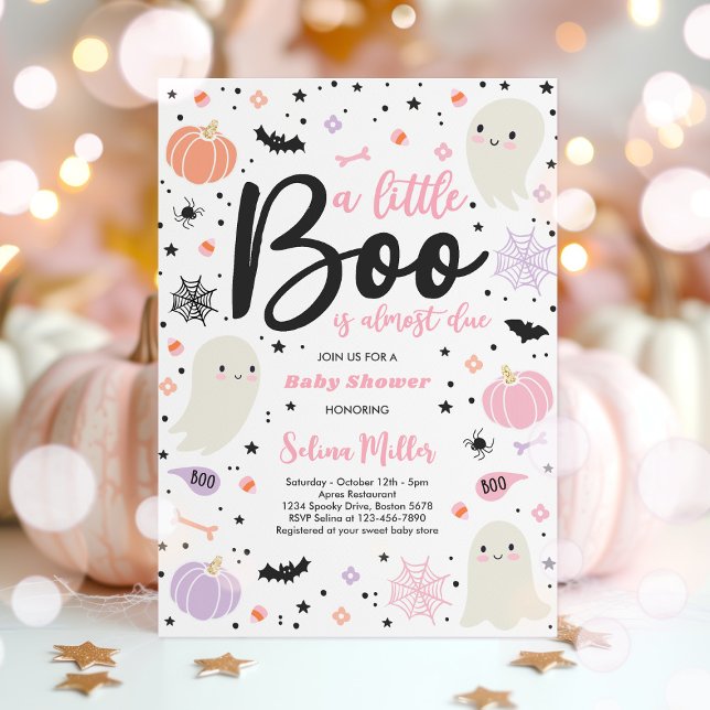 Invitación Chica Ghost Little Boo Se Debe A Halloween Baby Sh (Subido por el creador)