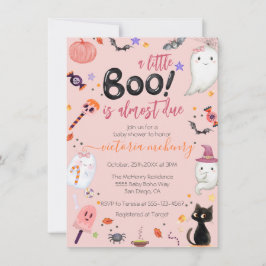 Invitación Chica Ghost Little Boo Se Debe A Halloween Baby Sh