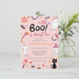 Invitación Chica Ghost Little Boo Se Debe A Halloween Baby Sh