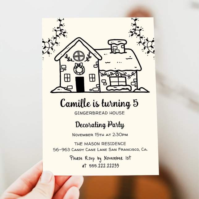 Invitación Chica Gingerbread House decora la fiesta de cumple (Subido por el creador)