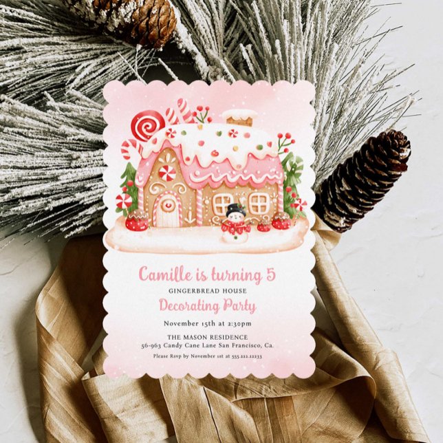 Invitación Chica Gingerbread House decora la fiesta de cumple (Subido por el creador)