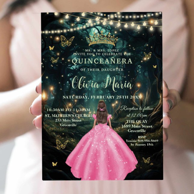 Invitación Chica Gold Quinceañera (Subido por el creador)