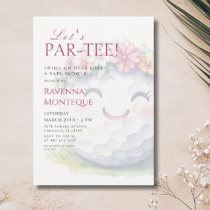 Invitación Chica Golf Floral Vamos a Par-Tee Baby Shower