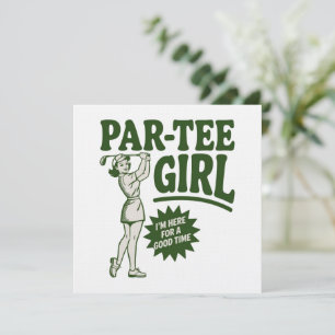 Invitación Chica Golfista Divertida Par Camiseta Chica Para A