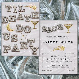 Invitación Chica Guay Glam Purpurina Metallic Disco Bachelore