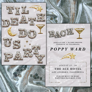 Invitación Chica Guay Glam Purpurina Metallic Disco Bachelore