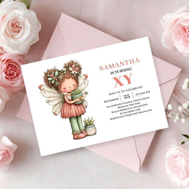 Invitación Chica Hada Caprichosa Cumpleaños 2º Cumpleaños Ros (Whimsical Fairy Girl 2nd Birthday Pink Magic invitation)