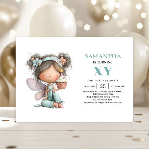 Invitación Chica Hada Caprichosa Cumpleaños 2 Pastel Mágico