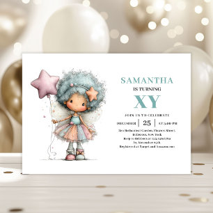 Invitación Chica Hada Caprichosa Cumpleaños 8º Lindo Mágico