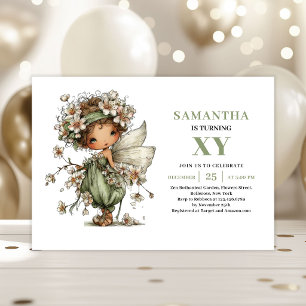 Invitación Chica Hada Caprichosa Cumpleaños Polvo Verde Invit