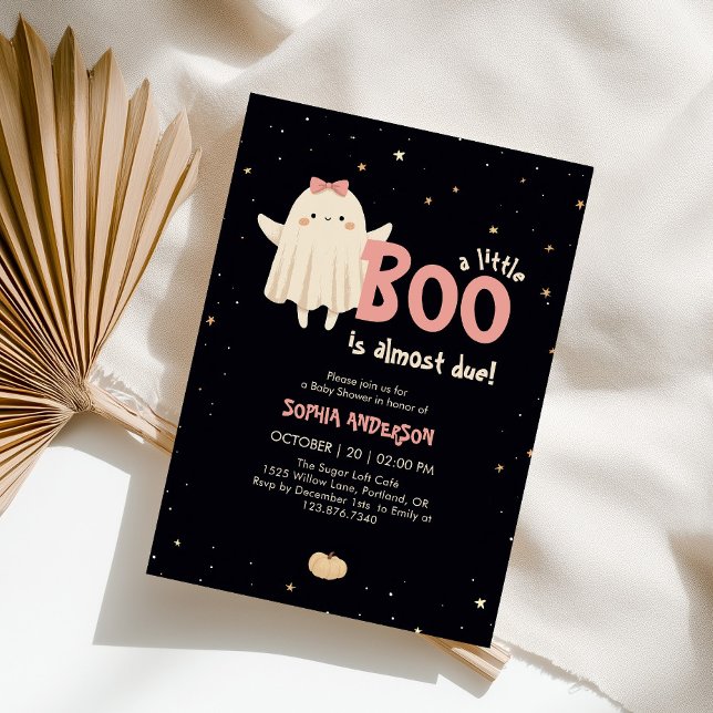 Invitación Chica Halloween Pequeño Boo Se Debe A Baby Shower (Subido por el creador)