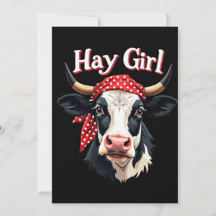 Invitación Chica Hay Granjero Amantes divertidos de la granja