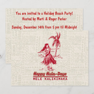 Invitación Chica hula hawaiana de vacaciones Tradewinds