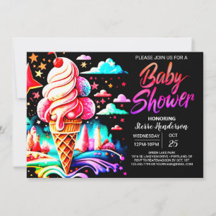 Invitación Chica Ice Cream Dream Baby Shower